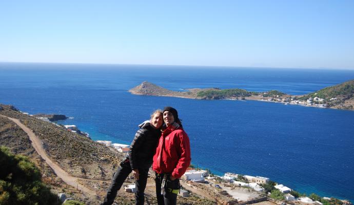 Lola et Nico à Kalymnos en Grèce